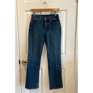 NYDJ Marilyn Modern Bootcut Jeans 4P Medium Wash Blue Denim Stretch Tummy Tuck